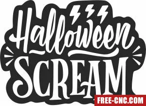 Halloween scream clipart - Free dxf files ready to cut