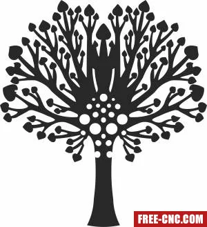 Tree cliparts wall decor - Free dxf download