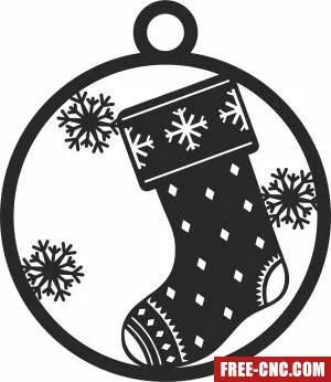 Christmas sock ornament - Free dxf for laser cutting and plasma