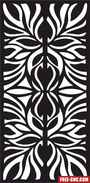 Decorative hanging screen partition door panel pattern - Free dxf for laser cutting and plasma