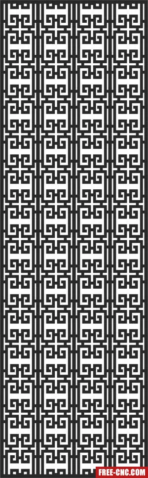 Screen pattern decorative door wall - Download free dxf for cnc plasma cutting