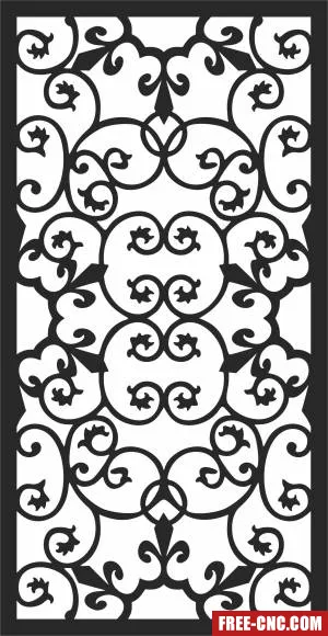 Door pattern decorative - Free dxf for laser cutting and plasma