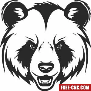 Angry bear face cliparts - Download free dxf for cnc plasma cutting