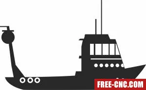 Container ship boat clipart - Free dxf download