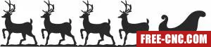 Christmas santa deers decor tree - Free dxf for laser cutting and plasma