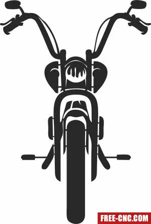 Motorcycle front view clipart - Free dxf for laser cutting and plasma