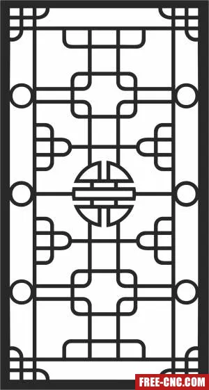 Wall door decorative screen - Free dxf for laser cutting and plasma