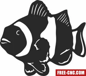 Silhouette clownfish clipart - Free dxf files ready to cut