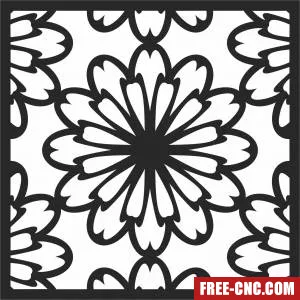 Decorative floral wall pattern - Free dxf for laser cutting and plasma