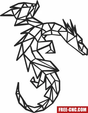 Polygon dragon wall sign - Free dxf download