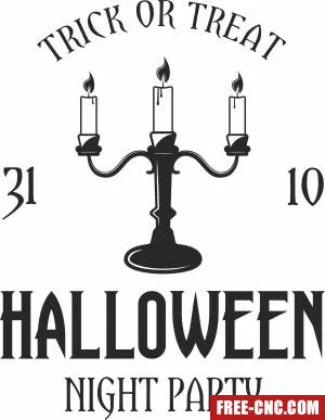 Halloween night party clipart - Free dxf download