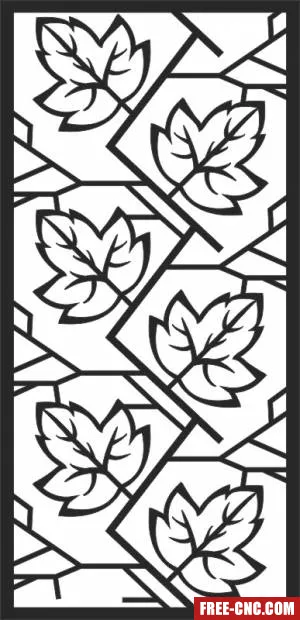 Decorative leaves pattern wall screen - free dxf download