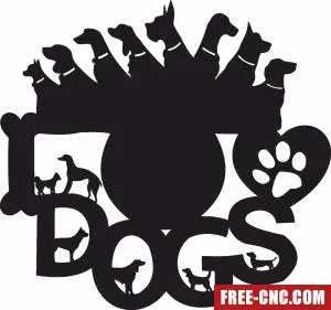 Wall clock dog - free dxf download