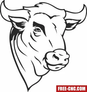 Cow head wall cliparts - Download free dxf for cnc plasma cutting