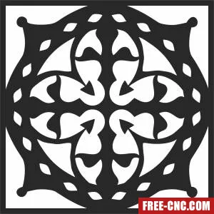 Pattern wall decor screen floral - Free dxf files ready to cut