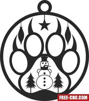 Merry christmas dog snowman - Free dxf files ready to cut