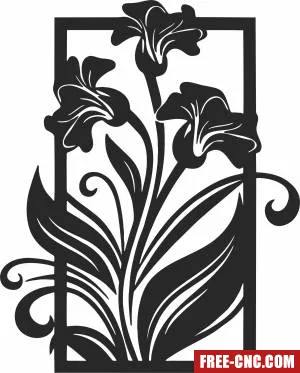 Flowers pattern wall panel - Free dxf files ready to cut