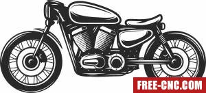 Old vintage motorcycle - Free dxf for laser cutting and plasma