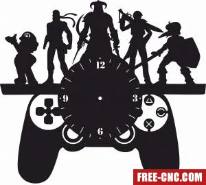 Gaming pubg wall vinyl clock - Free dxf download