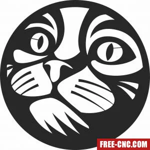 Cute cat wall decor - Free dxf download