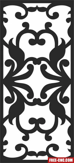Wall door decorative screen door decorative pattern - Free dxf files ready to cut