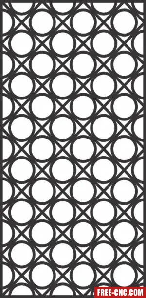 Decorative panel with circles pattern wall screen - free dxf download