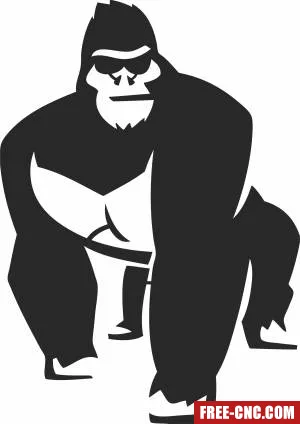 Gorilla cliparts - Free dxf files ready to cut