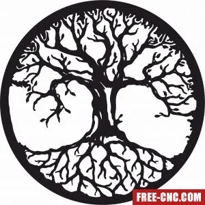 Tree of life wall art decor - Free dxf download