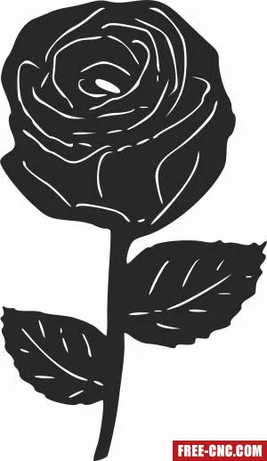 Roses floral flowers clipart - Free dxf for laser cutting and plasma