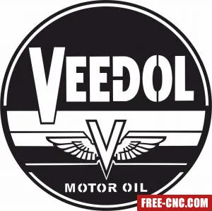 Veedol motor oil logo wakefield retro sign - Free dxf download