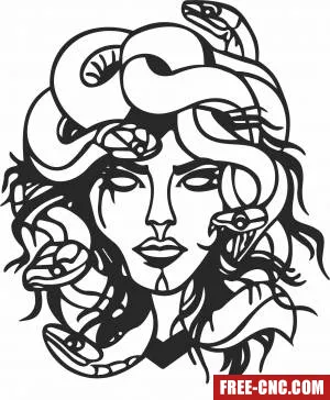 Medusa design clipart - Free dxf files ready to cut