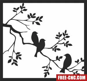 Tree branches with birds wall decor - Download free dxf for cnc plasma cutting Tree branches with birds wall decor - Download free dxf for cnc plasma cutting