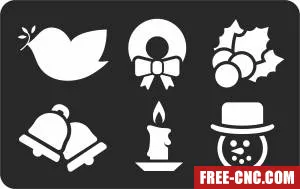 Ribbon bell gift christmas - Free dxf files ready to cut