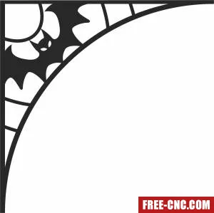 Halloween bat corner clipart - Download free dxf for cnc plasma cutting