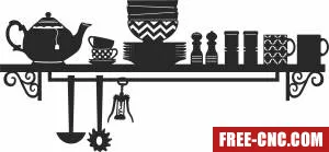 Kitchen set wall clipart - Download free dxf for cnc plasma cutting