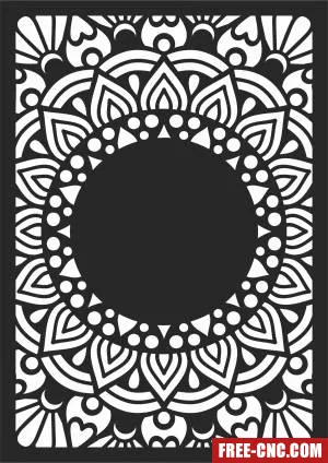 Mandala wall panel design - Free dxf files ready to cut