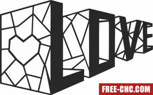 3d love wall decor - Download free dxf for cnc plasma cutting 3d love wall decor - Download free dxf for cnc plasma cutting