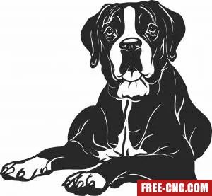 Boxer dog clipart - Download free dxf for cnc plasma cutting