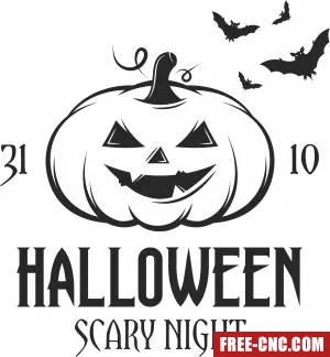 Halloween scary pimpkin logo - Download free dxf for cnc plasma cutting