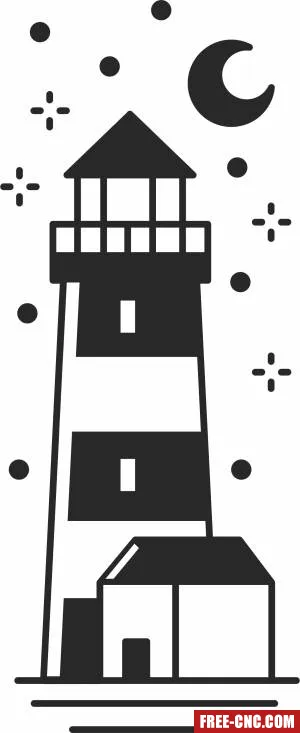 Lighthouse tower clipart - Free dxf for laser cutting and plasma