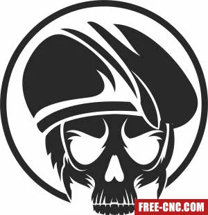 Skull soldier art - Free dxf files ready to cut