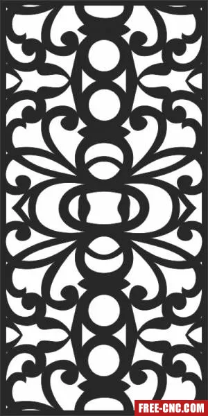 Decorative panel wall separator door pattern - free dxf download Decorative panel wall separator door pattern - free dxf download