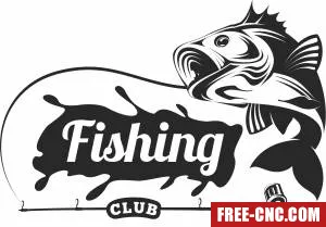 Fishing club sign logo - Free dxf for laser cutting and plasma