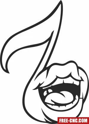 Melody symbol with mouth - Free dxf files ready to cut