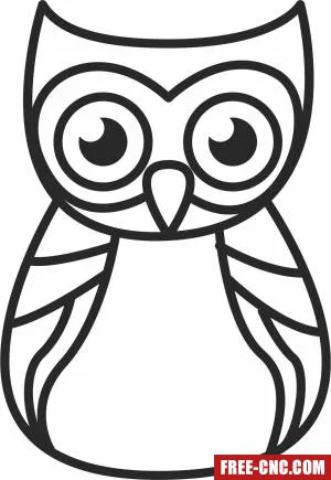 Owl vector wall art - Free dxf for laser cutting and plasma