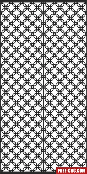 Decorative door wall decorative door pattern screen - Free dxf download