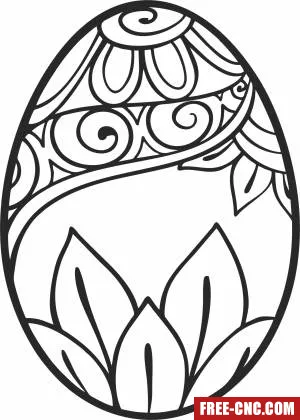 Easter egg art clipart - Free dxf for laser cutting and plasma