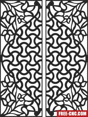Door pattern screen - Free dxf files ready to cut