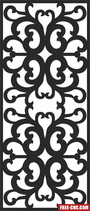 Decorative pattern screen door - Free dxf for laser cutting and plasma