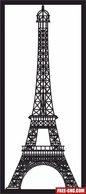 Paris eiffel tower wall decor - Free dxf for laser cutting and plasma